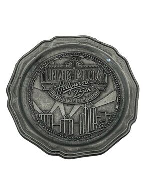Universal Hollywood Studios Pewter Coaster 25th Anniversary. Pre owned